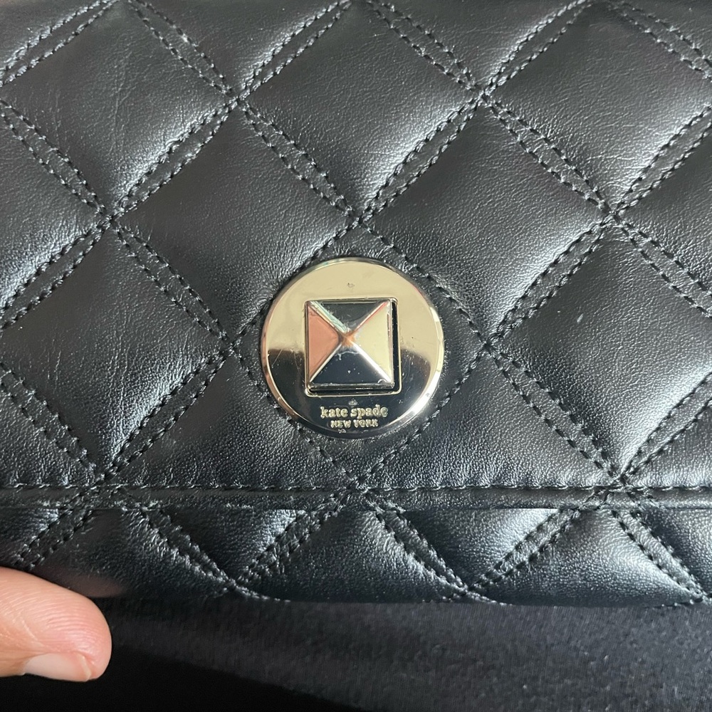EUC Kate Spade Black Quilted Leather Wallet